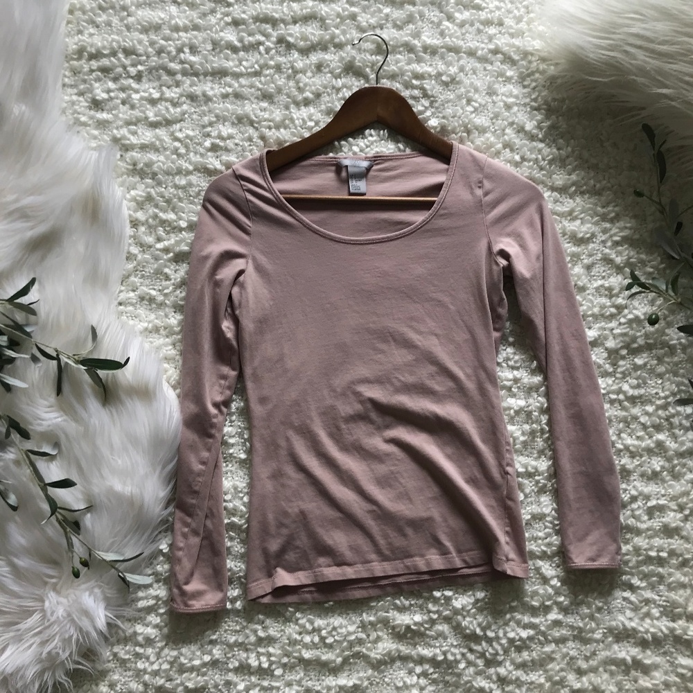 H&M S Blush Long Sleeve Top